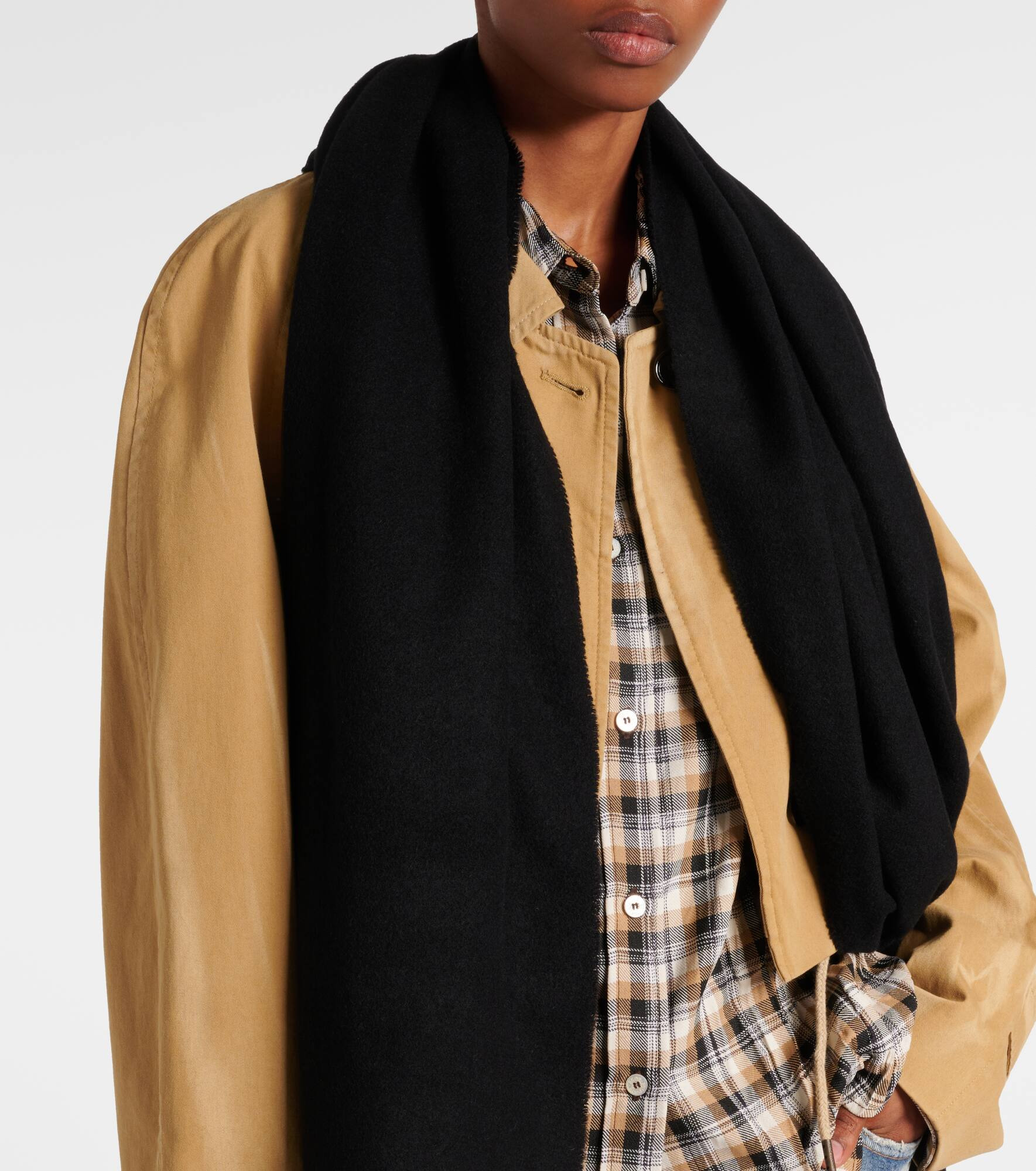 Canada Narrow fringed cashmere scarf - 3