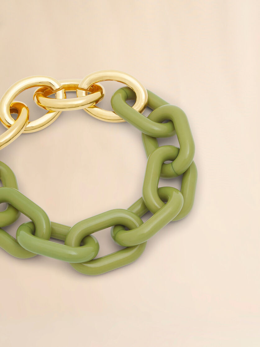 GREEN RESIN CHAIN NECKLACE - 3
