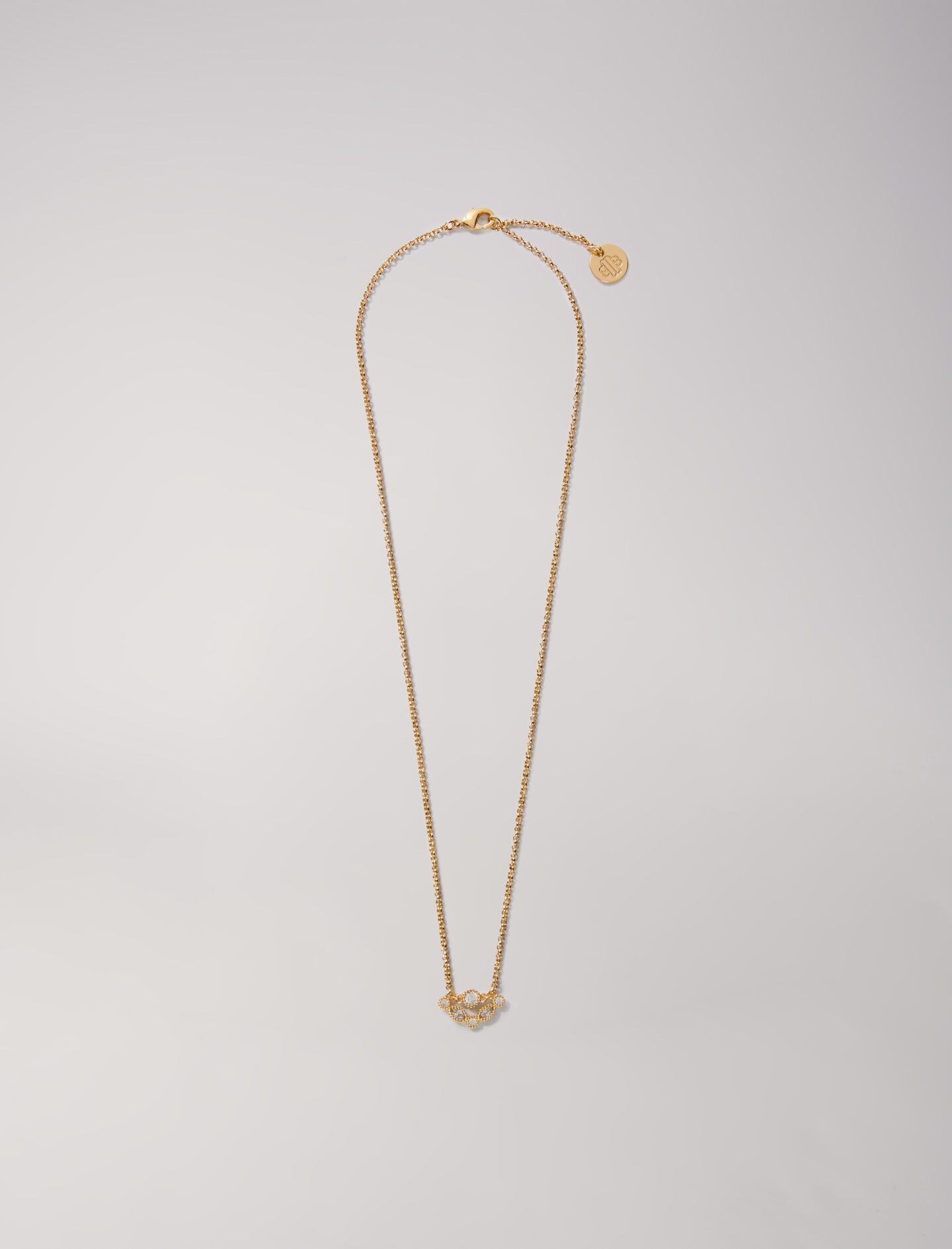 Gold-tone necklace with rhinestones - 5