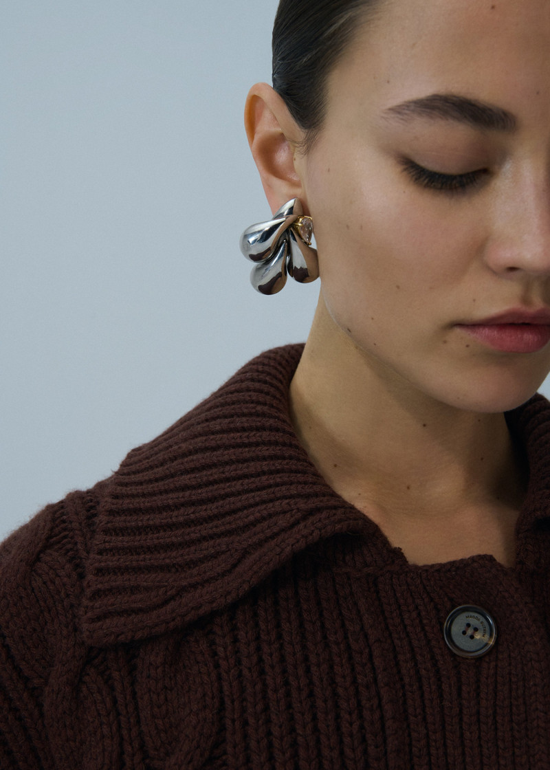 MAGDA BUTRYM Blooming teardrop cluster earrings in silver outlook