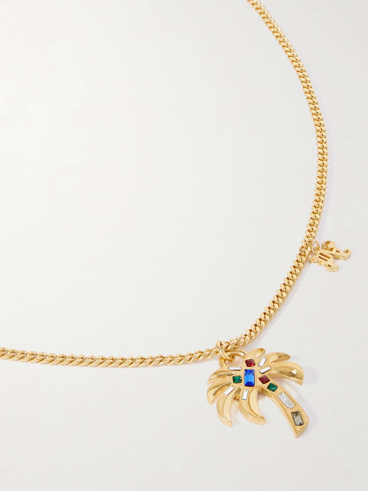 Gold-Tone and Glass Pendant Necklace - 4