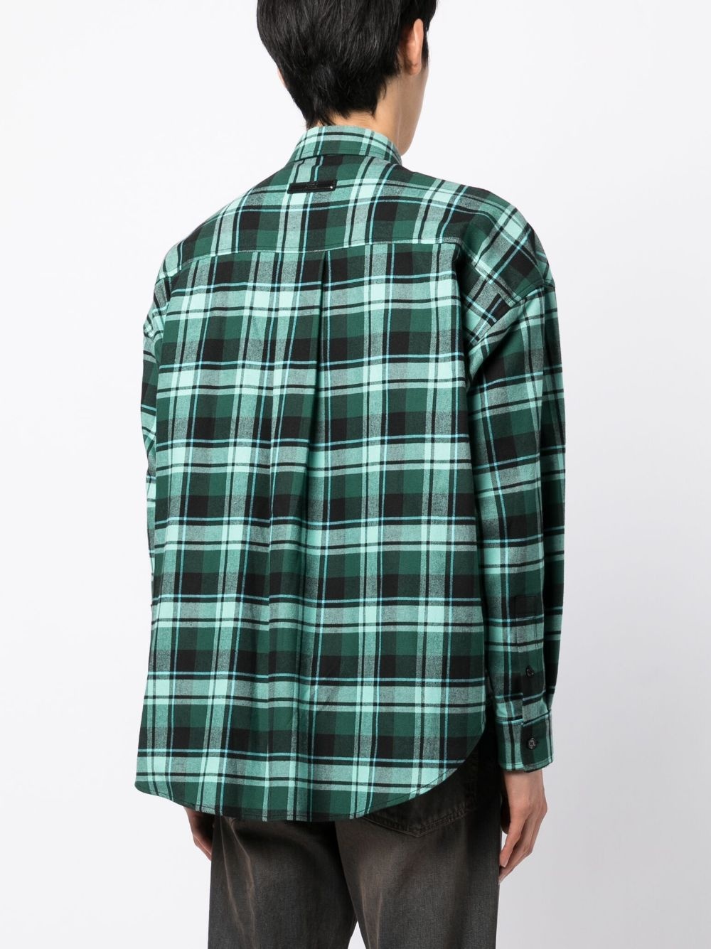 check-pattern cotton shirt - 4