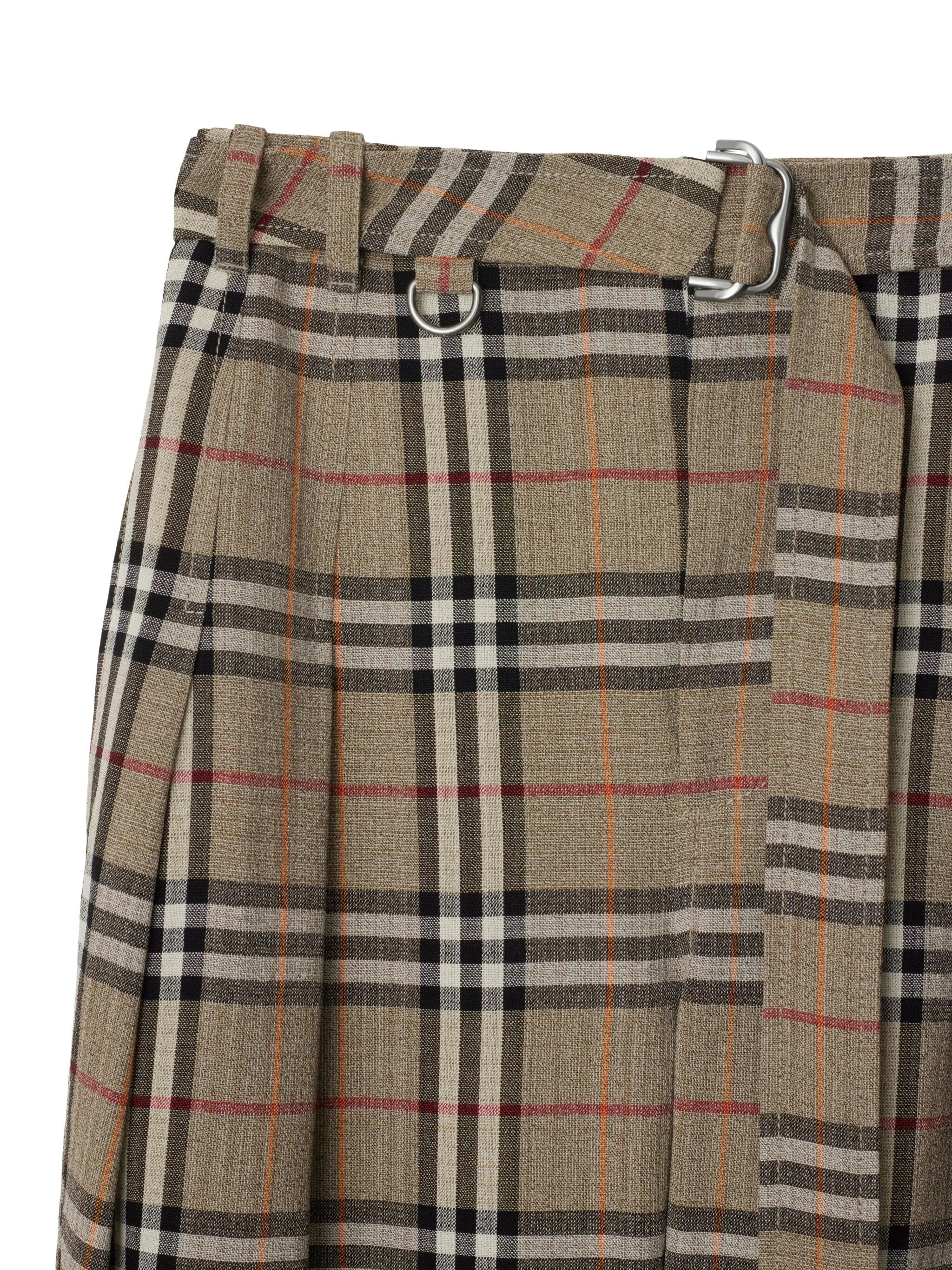 checked belted trousers - 2