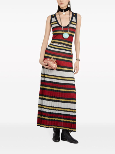 GUCCI striped pleated lamÃ© skirt outlook