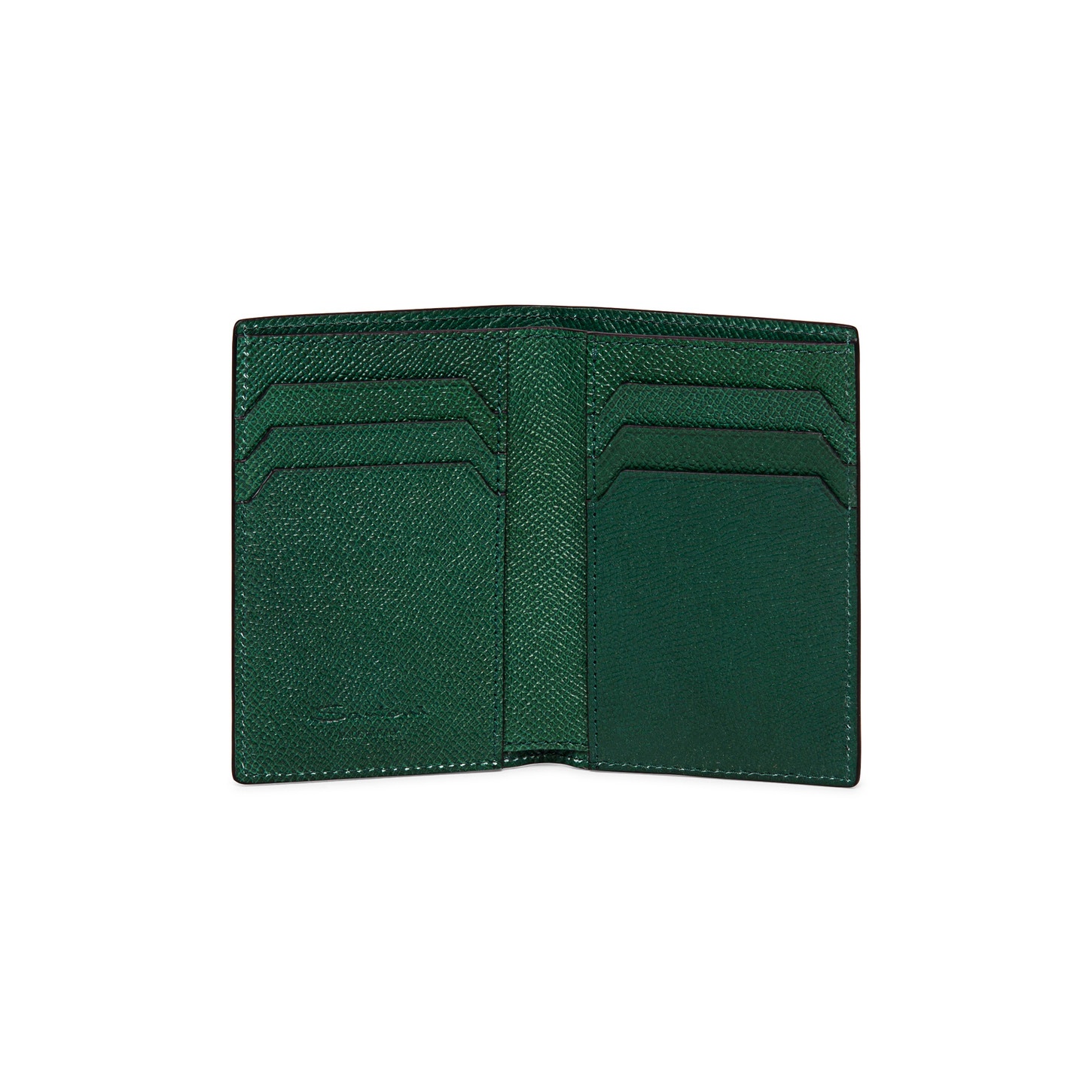 Green saffiano leather vertical wallet - 3