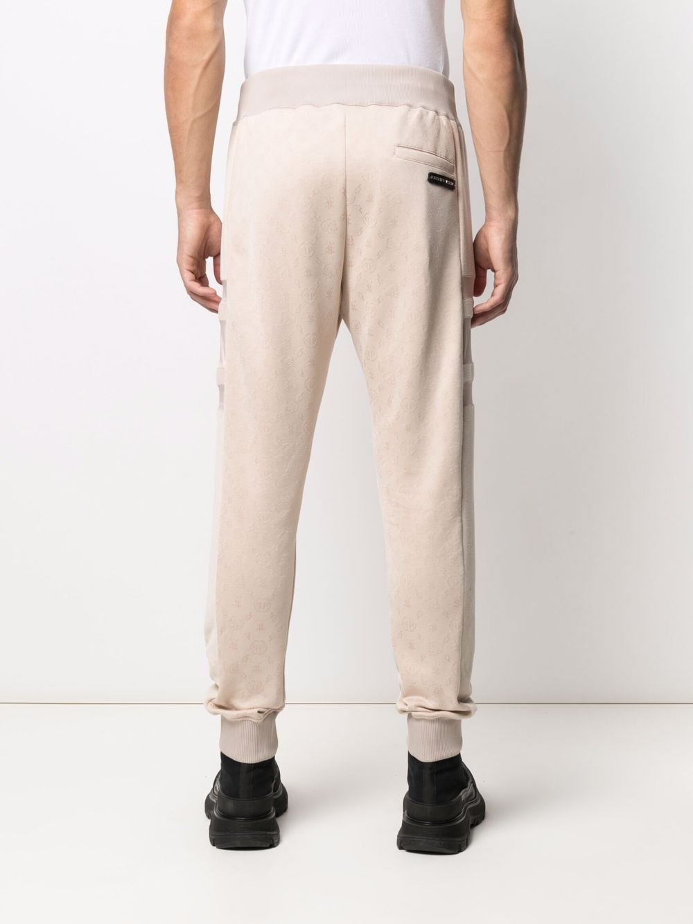 jacquard monogram track pants - 4