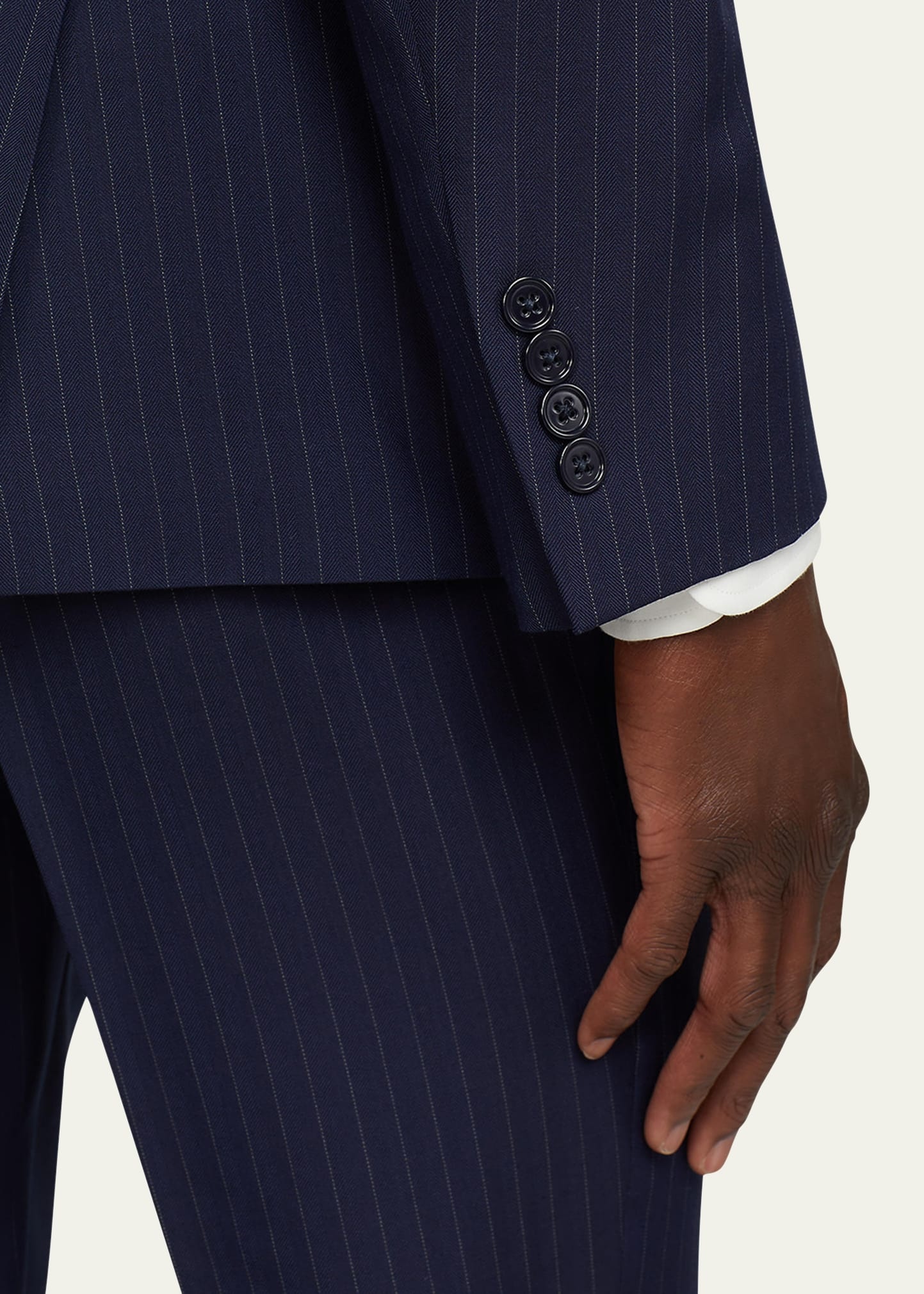 Men's Kent Hand-Tailored Pinstripe Suit - 5