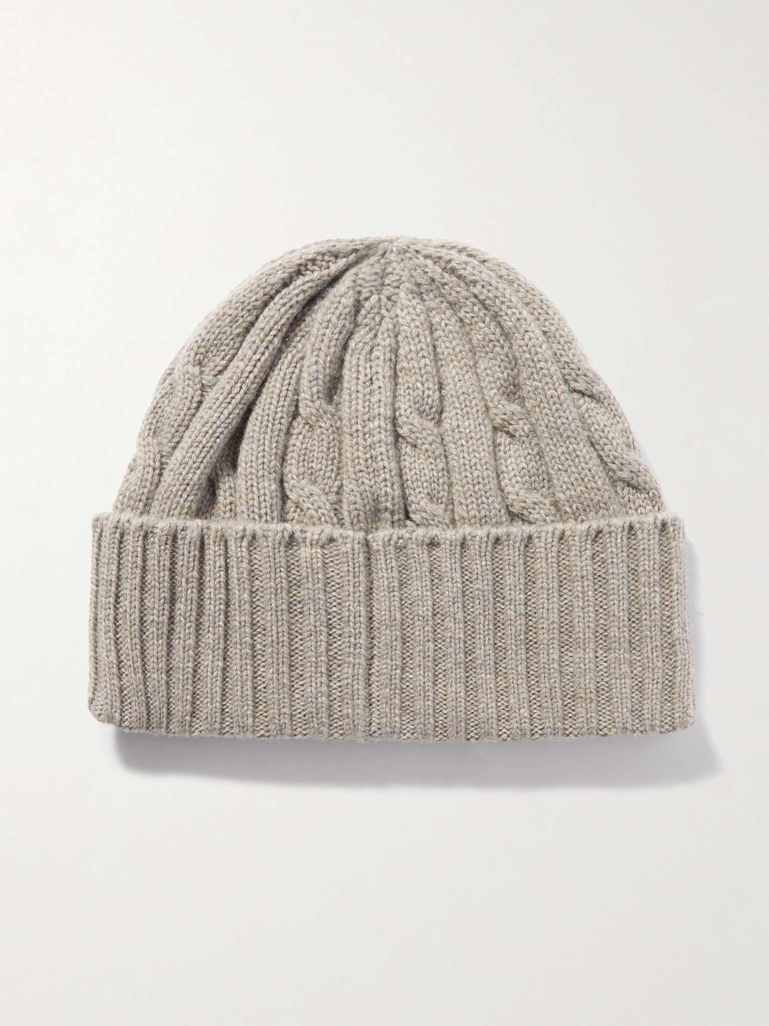 CELINE Logo-Embroidered Cable-Knit Cashmere Beanie