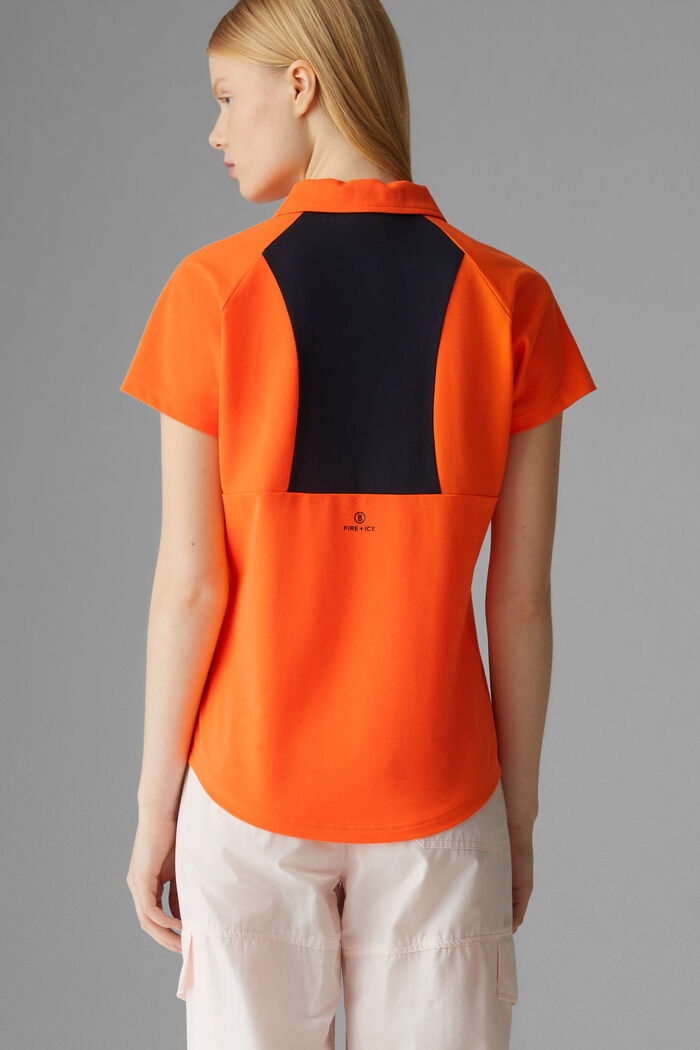 Carmela Functional polo shirt in Orange/Black - 3
