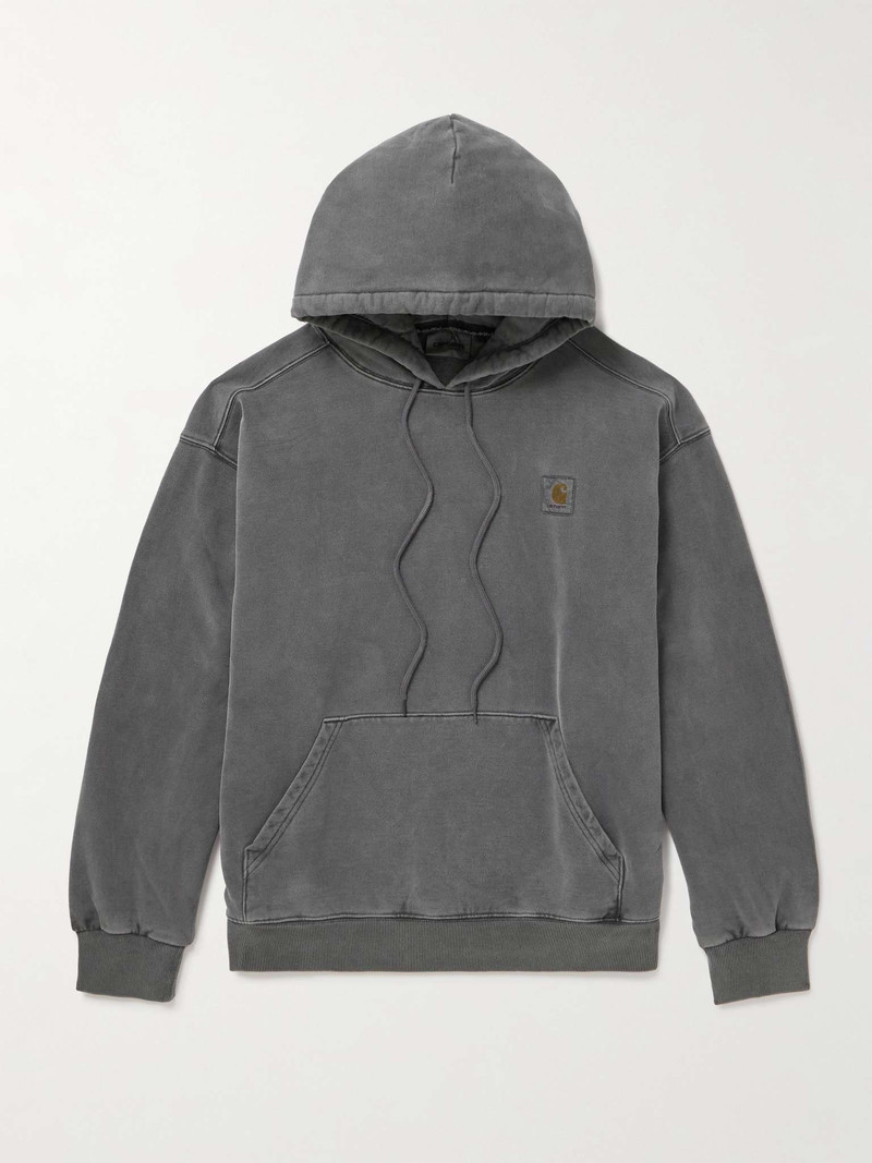 Vista Logo-Appliquéd Garment-Dyed Cotton-Jersey Hoodie - 1