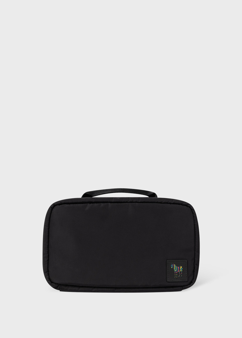 Black Recycled Polyester Zebra Wash Bag 1