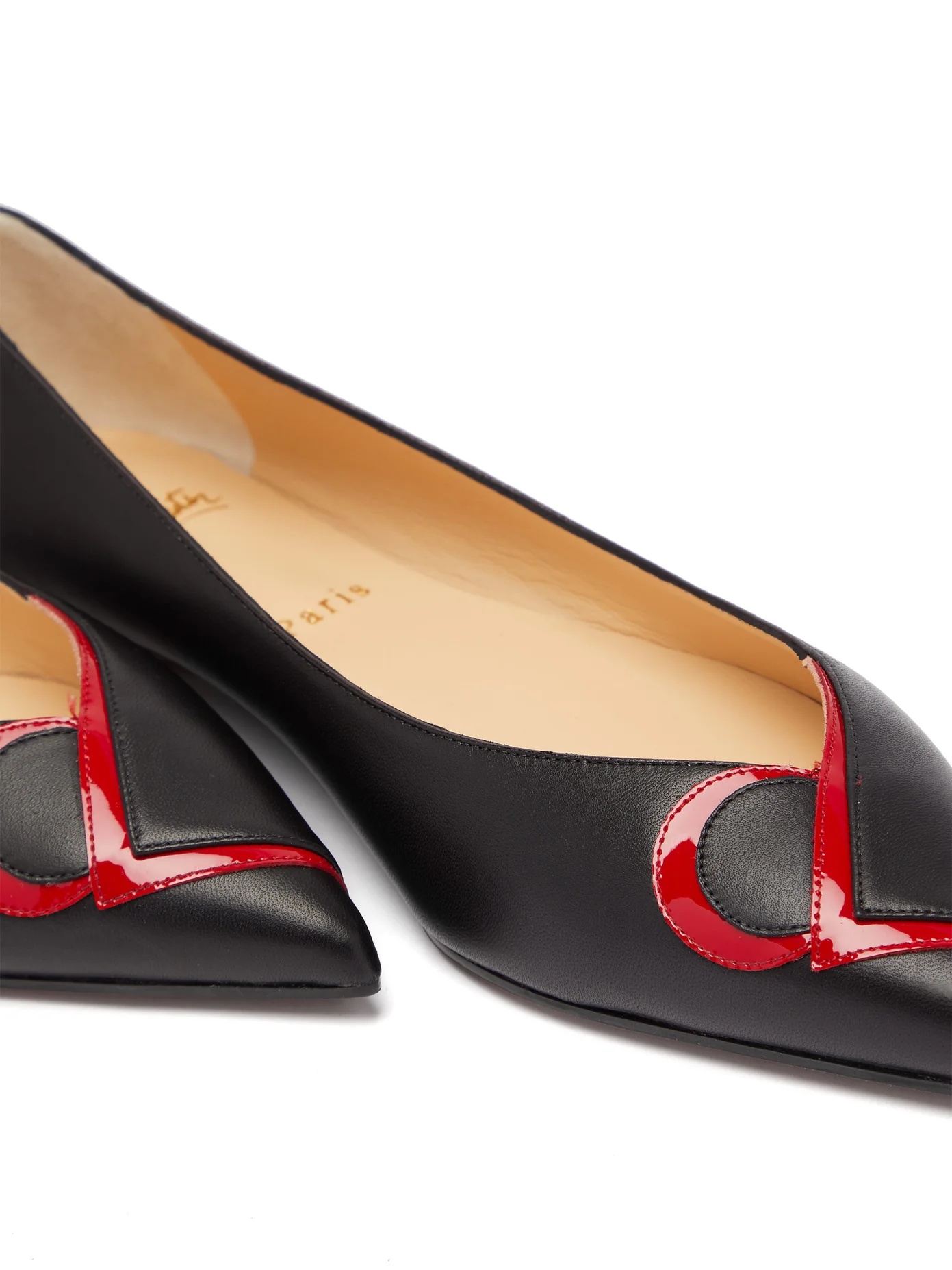 CL-logo point-toe leather flats - 6