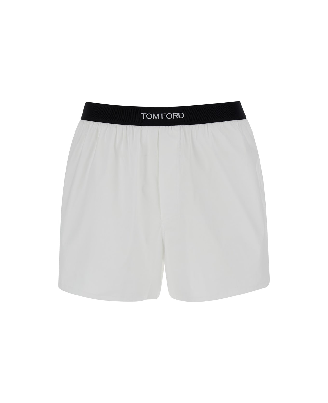 White Briefs With Branded Band In Tech Fabric Man - 1