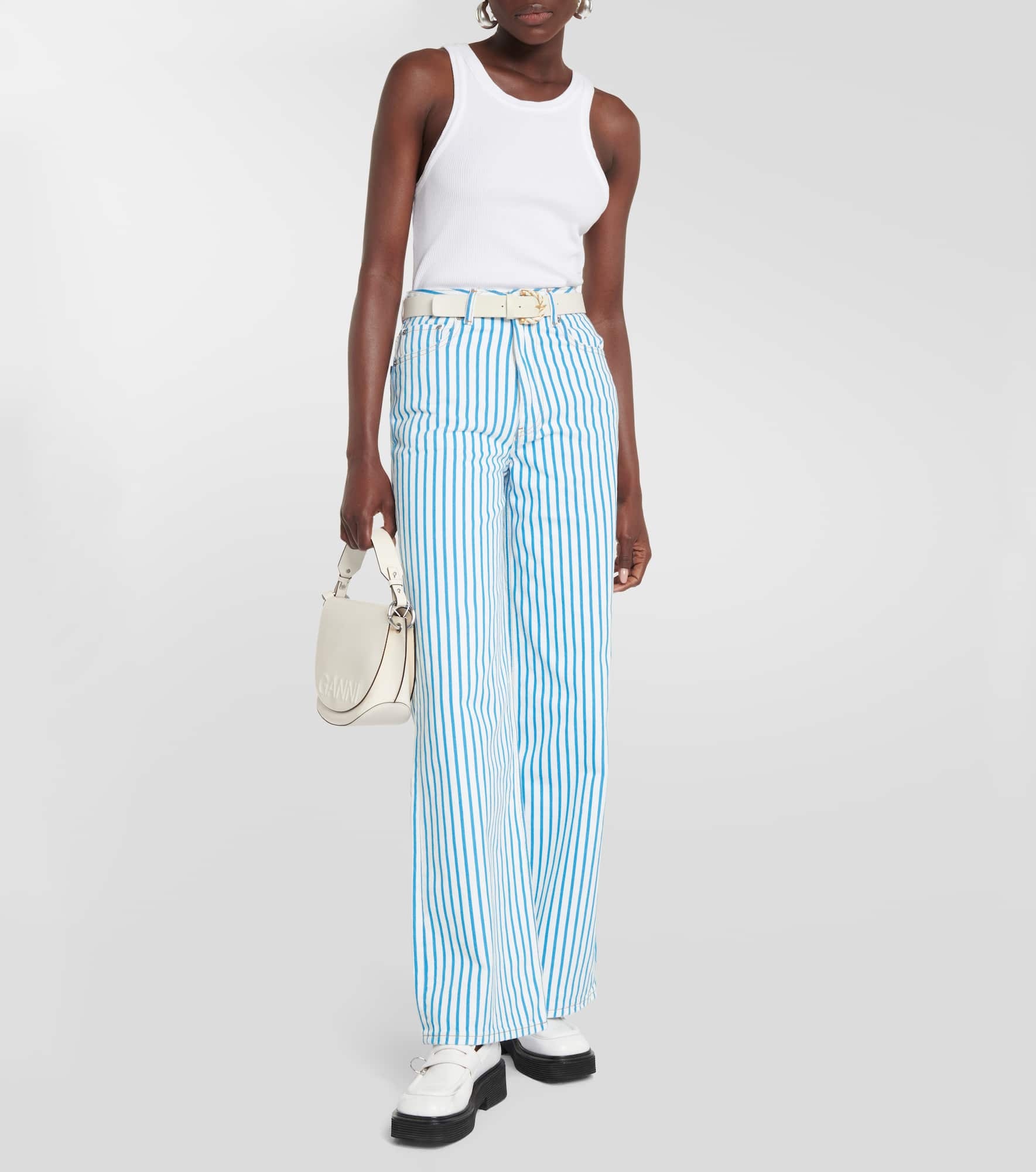 Magny striped high-rise straight jeans - 2