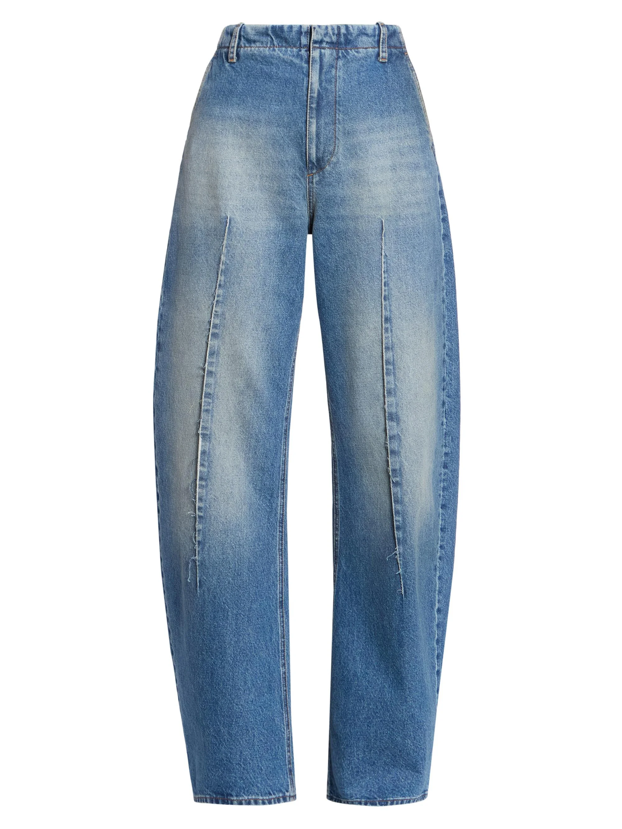 Women's Denim Barrel-Leg Pants - Blue - 1