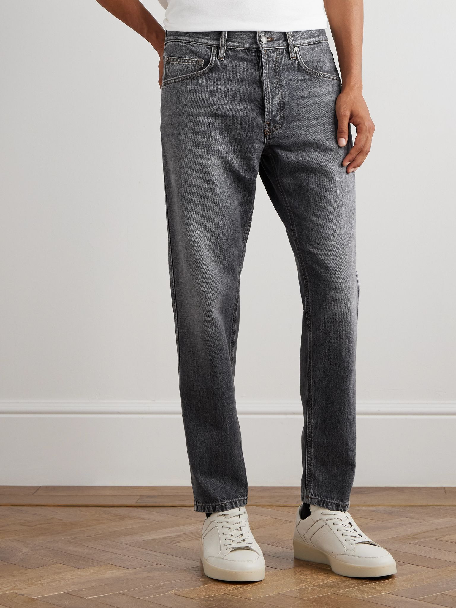 Slim-Fit Straight-Leg Jeans Gray - 3