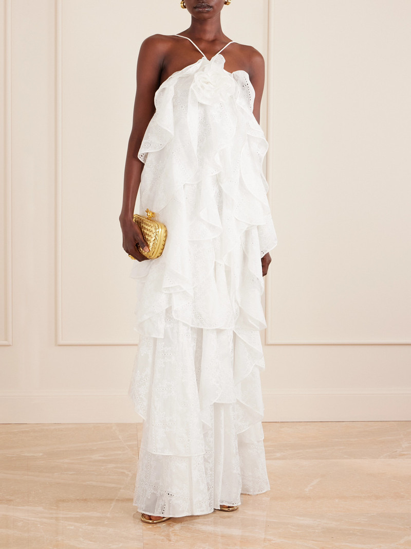 Aje. Merritt Appliquéd Ruffled Broderie Anglaise Maxi Dress outlook