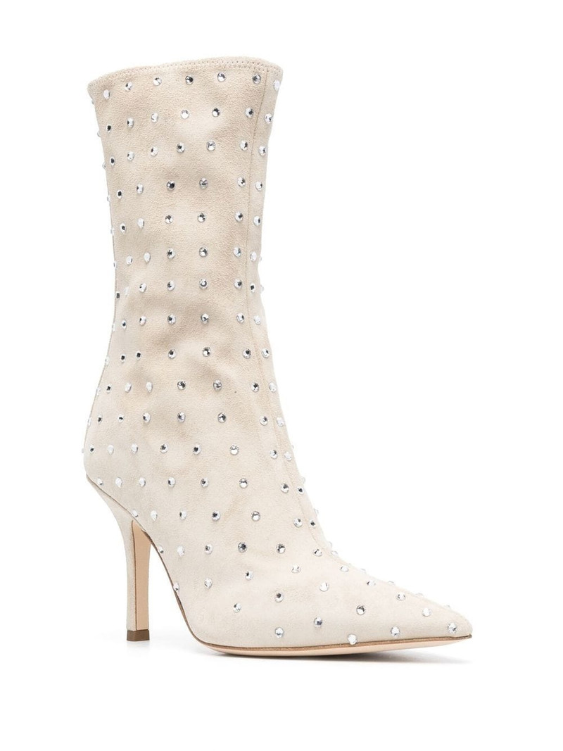 PARIS TEXAS rhinestone-embellished suede boots outlook