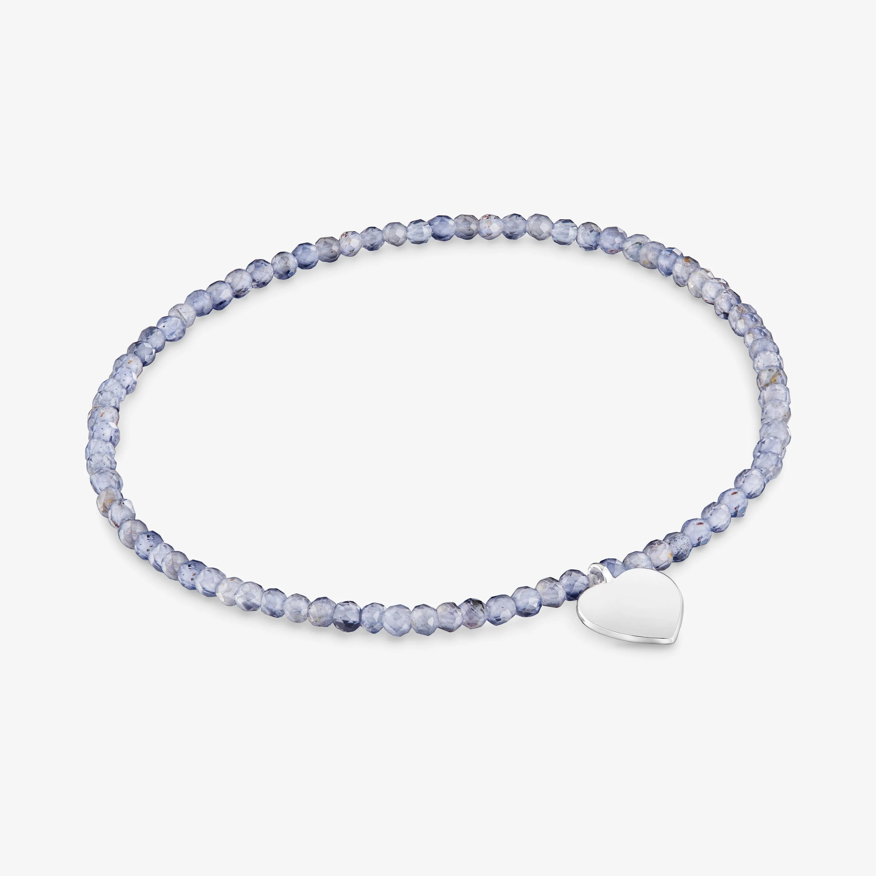 Elastic Bracelet with iolites and silver heart TOUS Motifs - 1