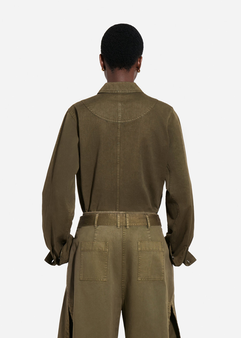 Garment Dyed Shirt Jacket in Cotton 5