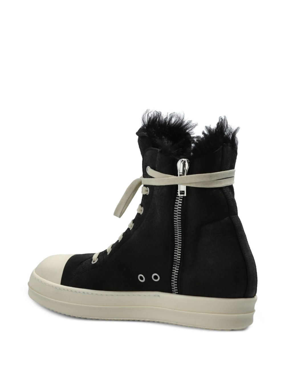 shearling-lined lace-up sneakers - 2