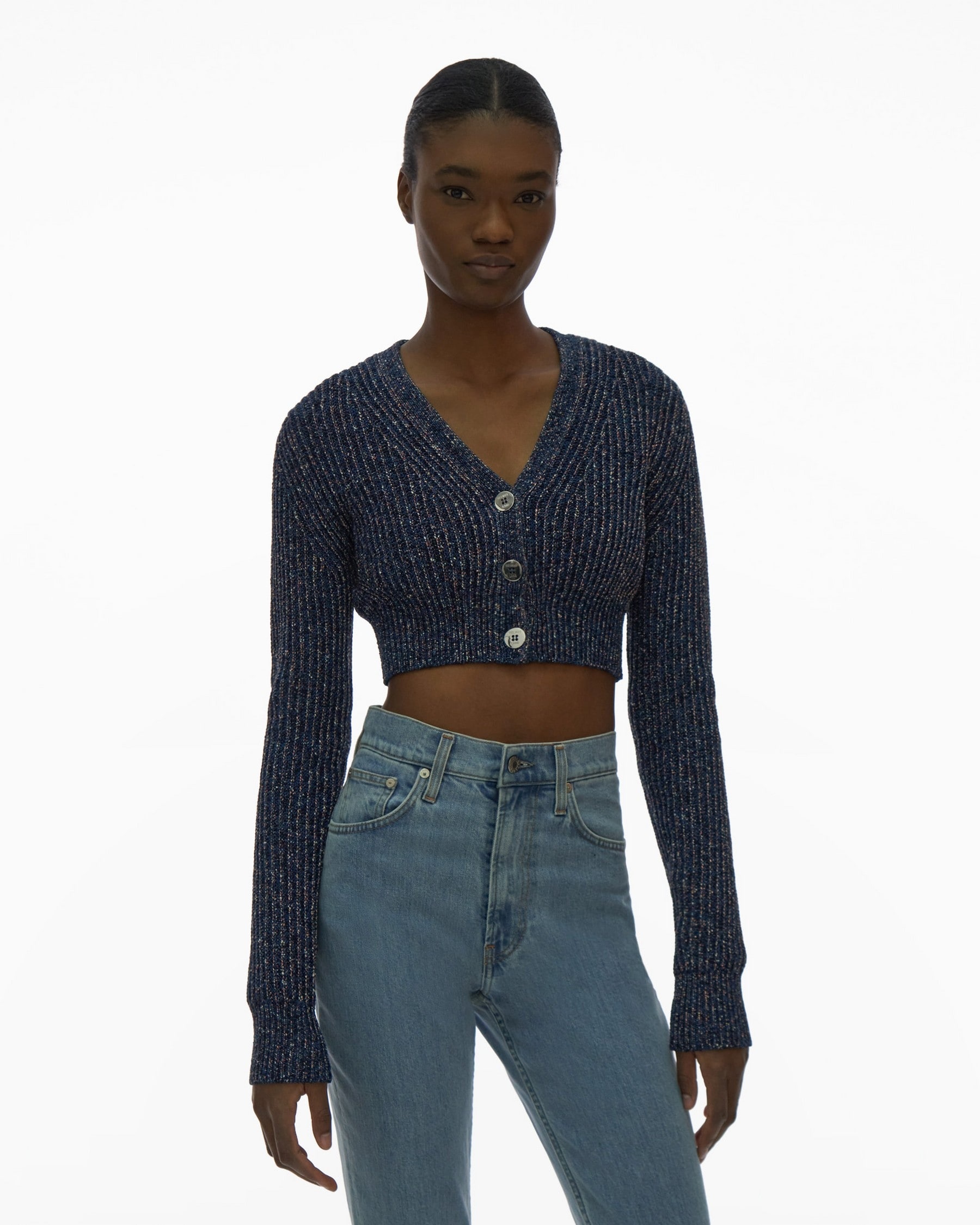 CROPPED SLUB CARDIGAN - 3
