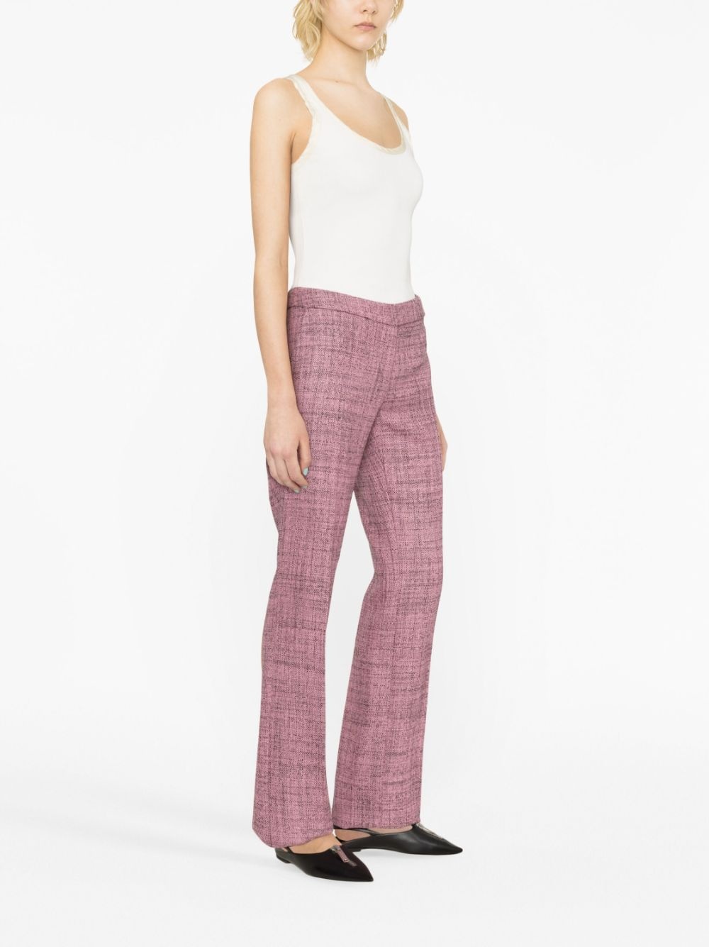 mélange-effect wool trousers - 3
