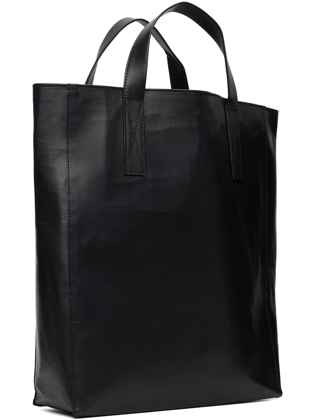 Black Leather Sarah Medium Tote - 3