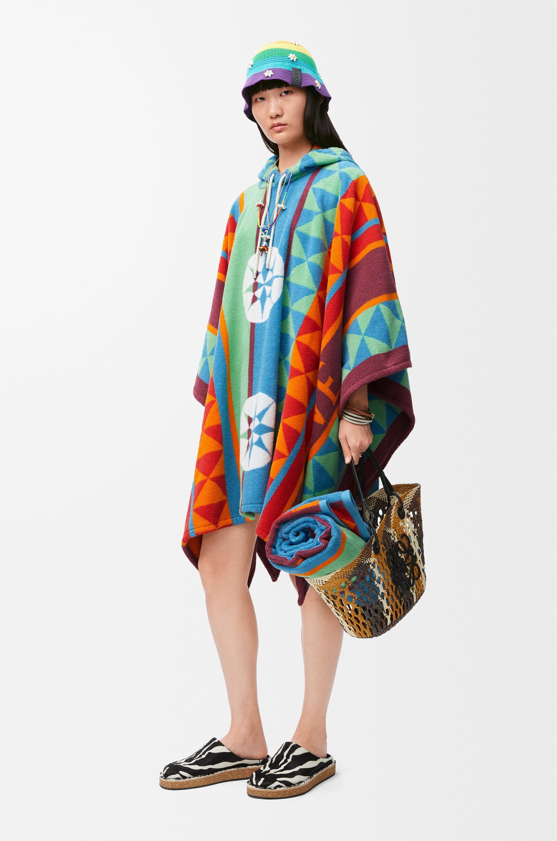 Poncho in terry cotton jacquard - 2