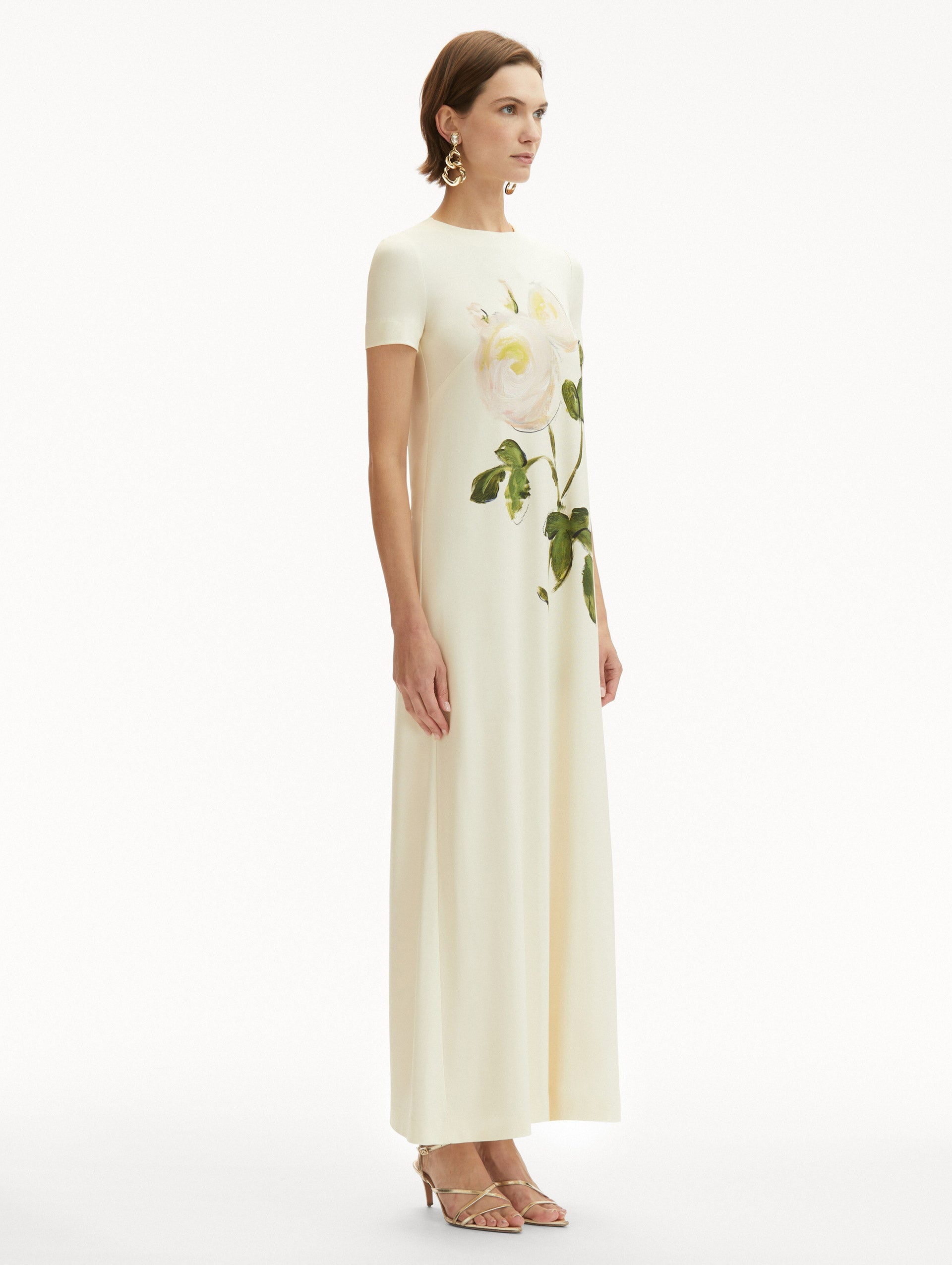 PAINTED ROSES JERSEY MAXI DRESS - 4