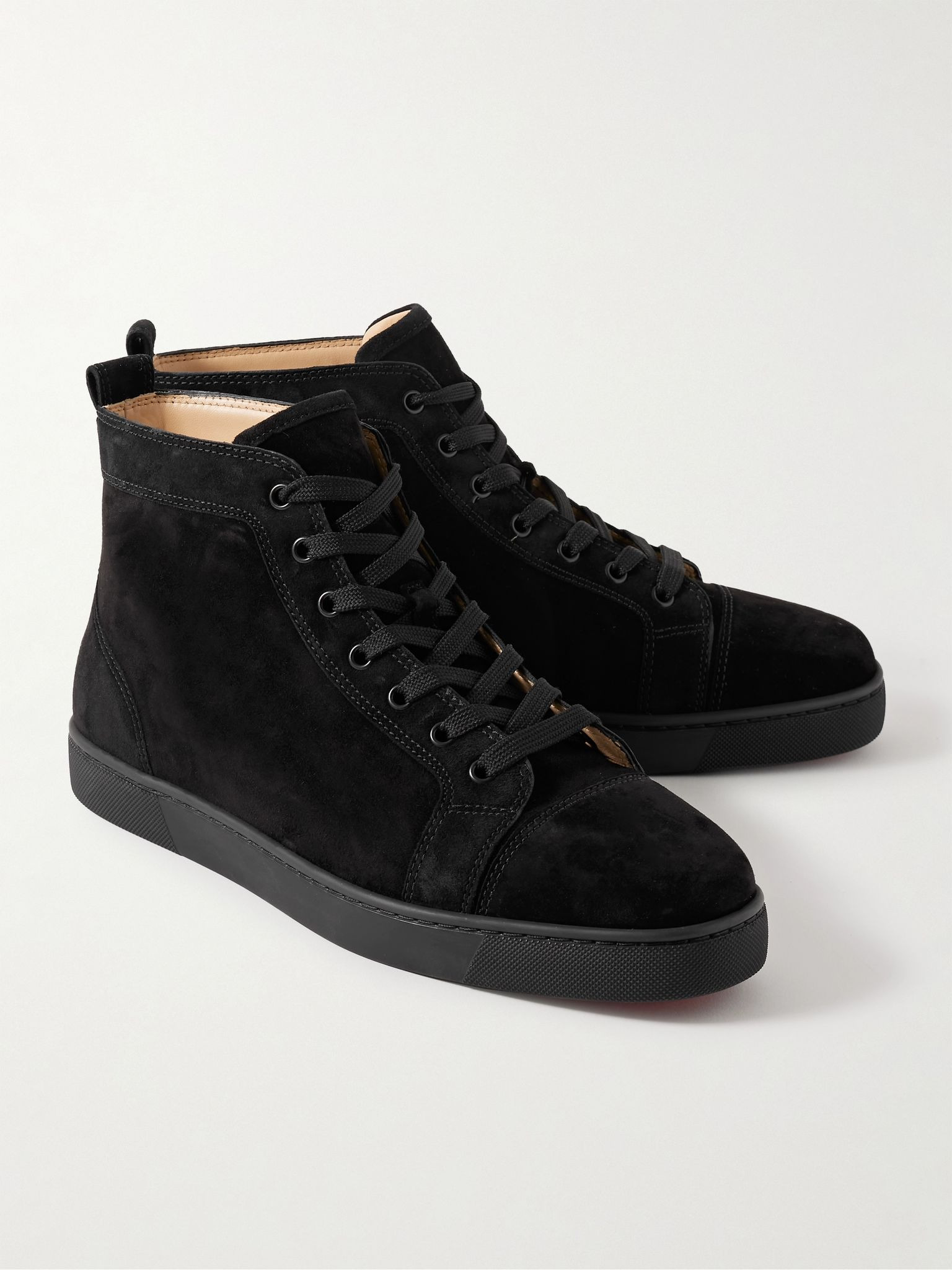 Louis Logo-Embellished Suede High-Top Sneakers Black - 4