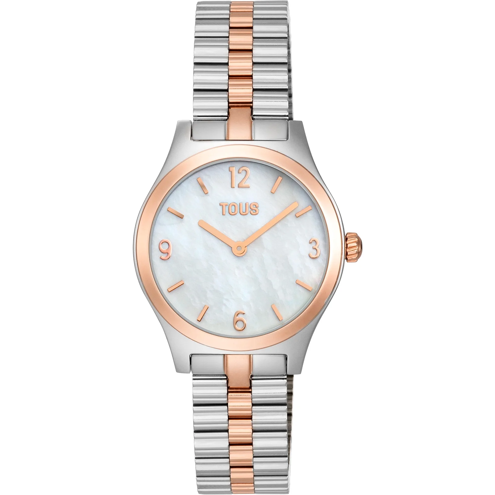 Analog Watch with steel and rose-colored steel bracelet, and mother-of-pearl face TOUS EPIC ICON - 1