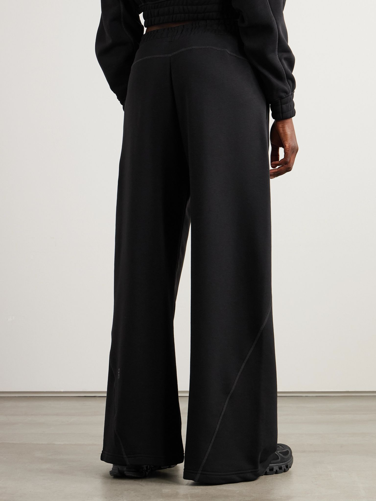 + FKA twigs Club cotton-blend jersey wide-leg track pants Black - 3