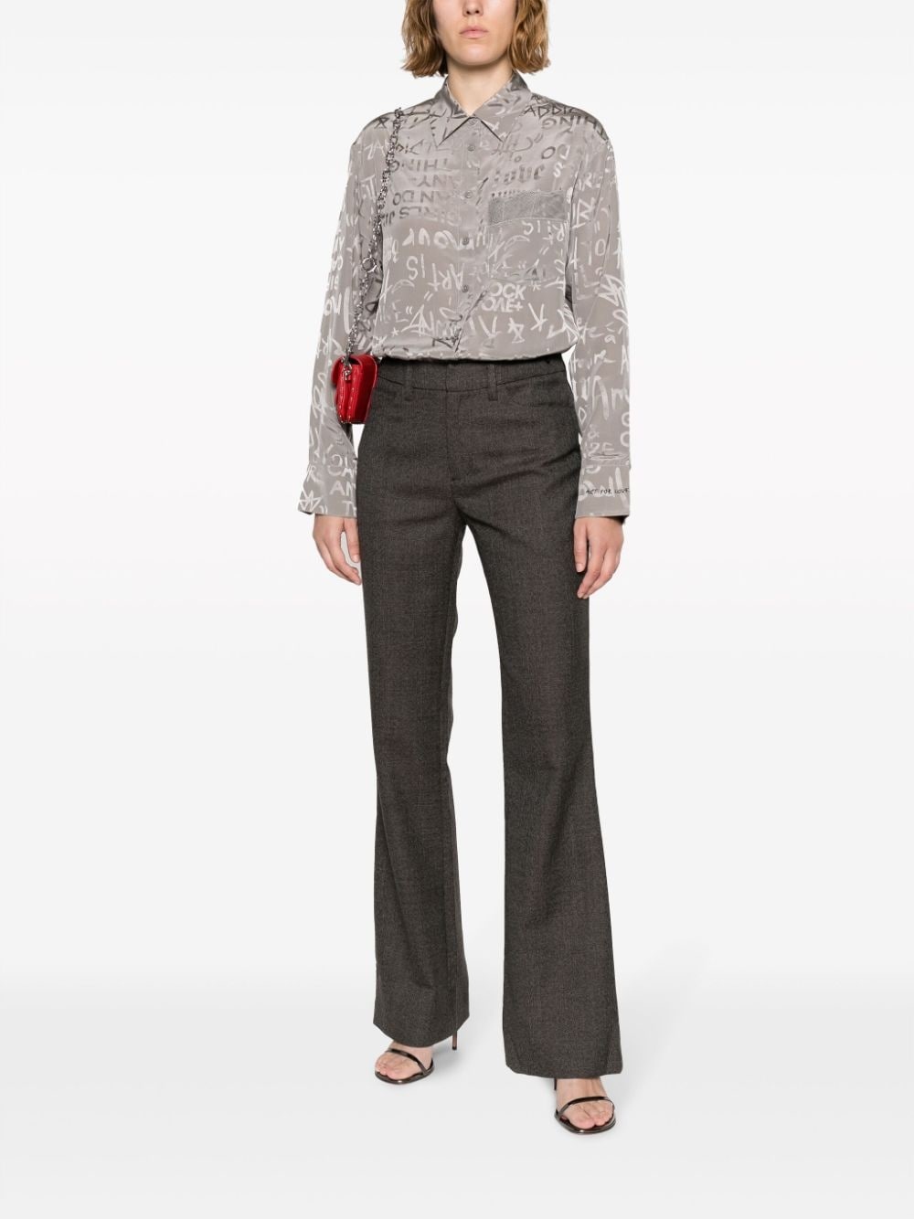 tailored flared wool trousers - 2