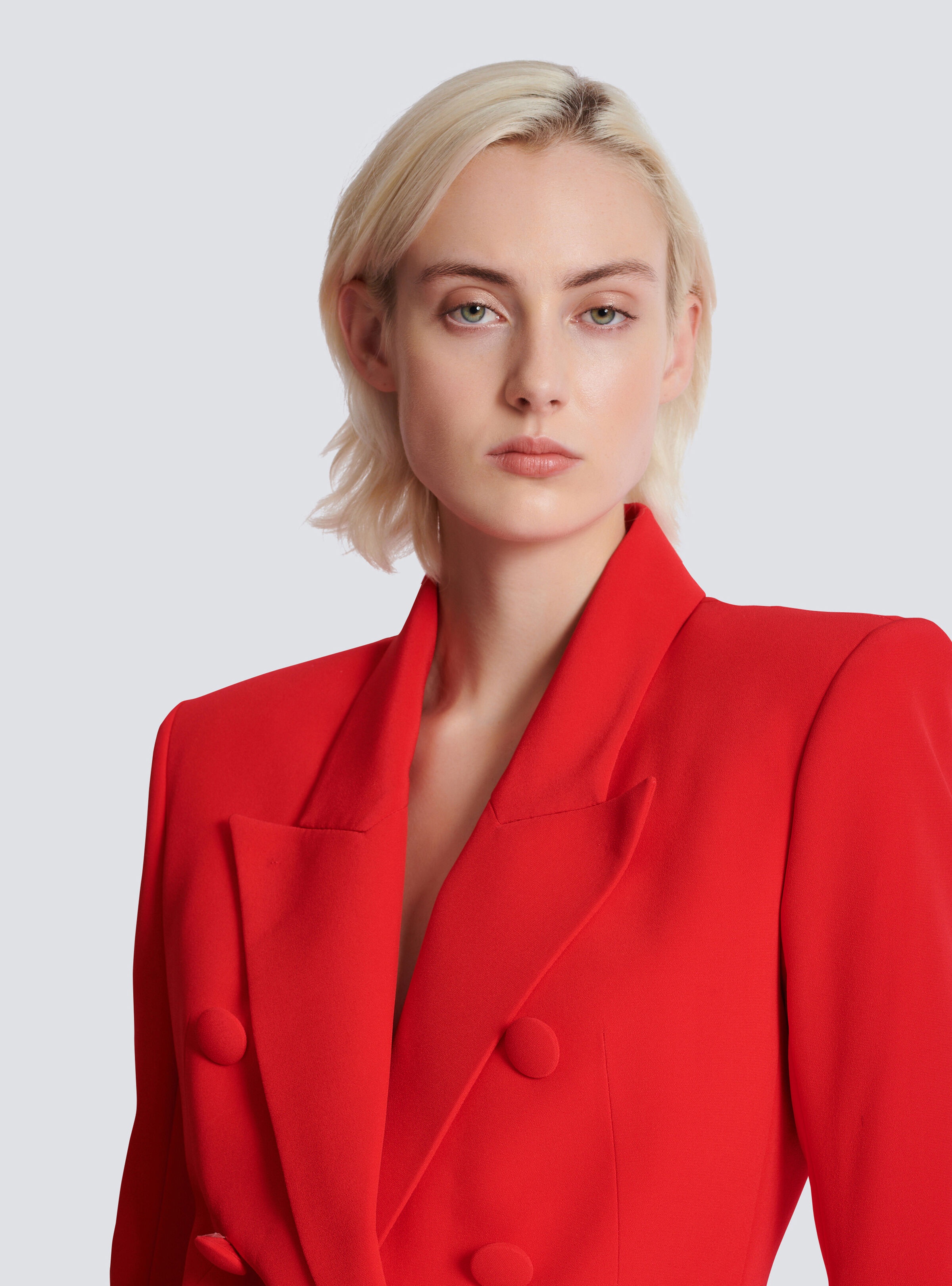 Fitted crepe 6-button jacket - 8
