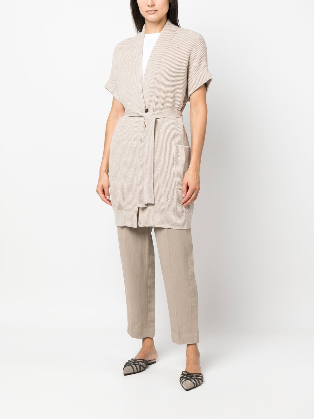 chunky-knit sleeveless cardigan - 2
