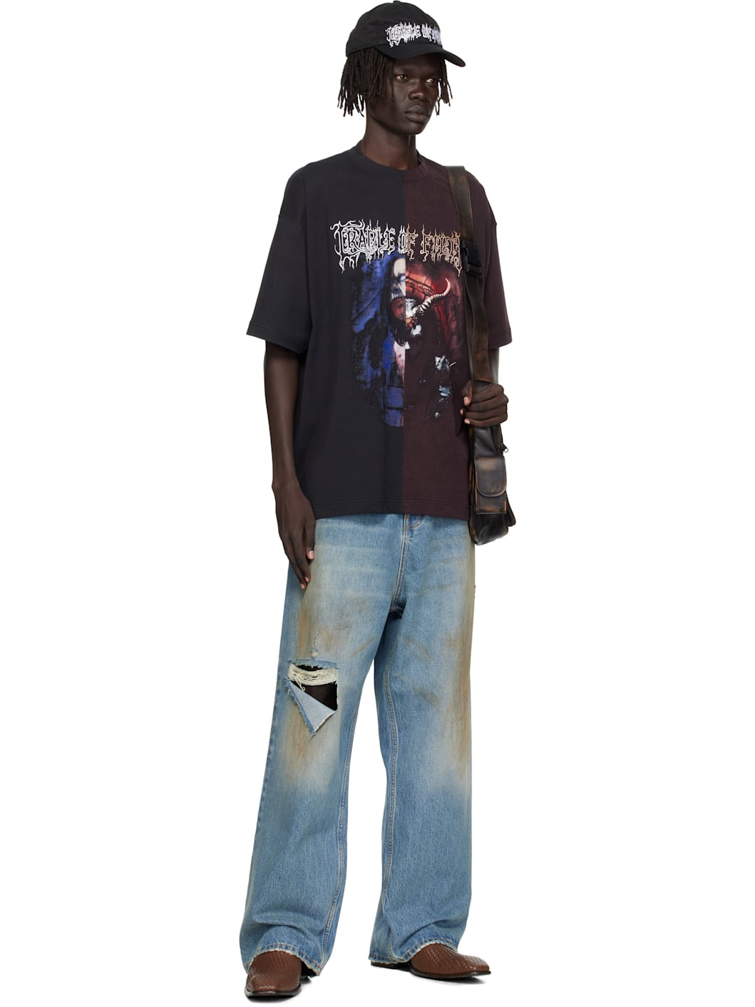 Blue Distressed Baggy Jeans - 4