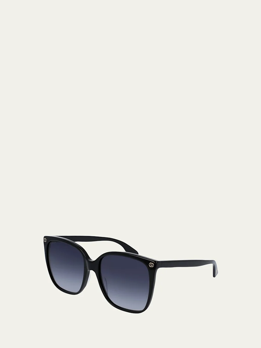 Square Acetate Sunglasses w/ Interlocking G Detail - 1
