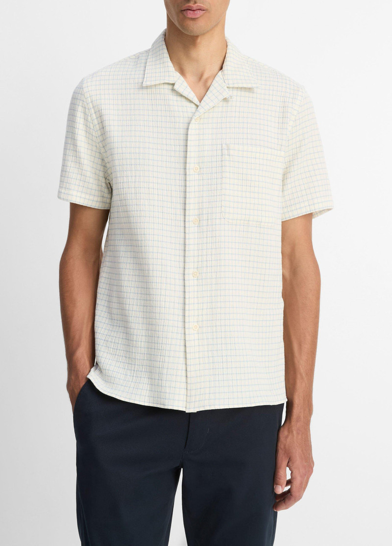 Provence Plaid Double-Face Italian Cotton Button-Front Shirt 1
