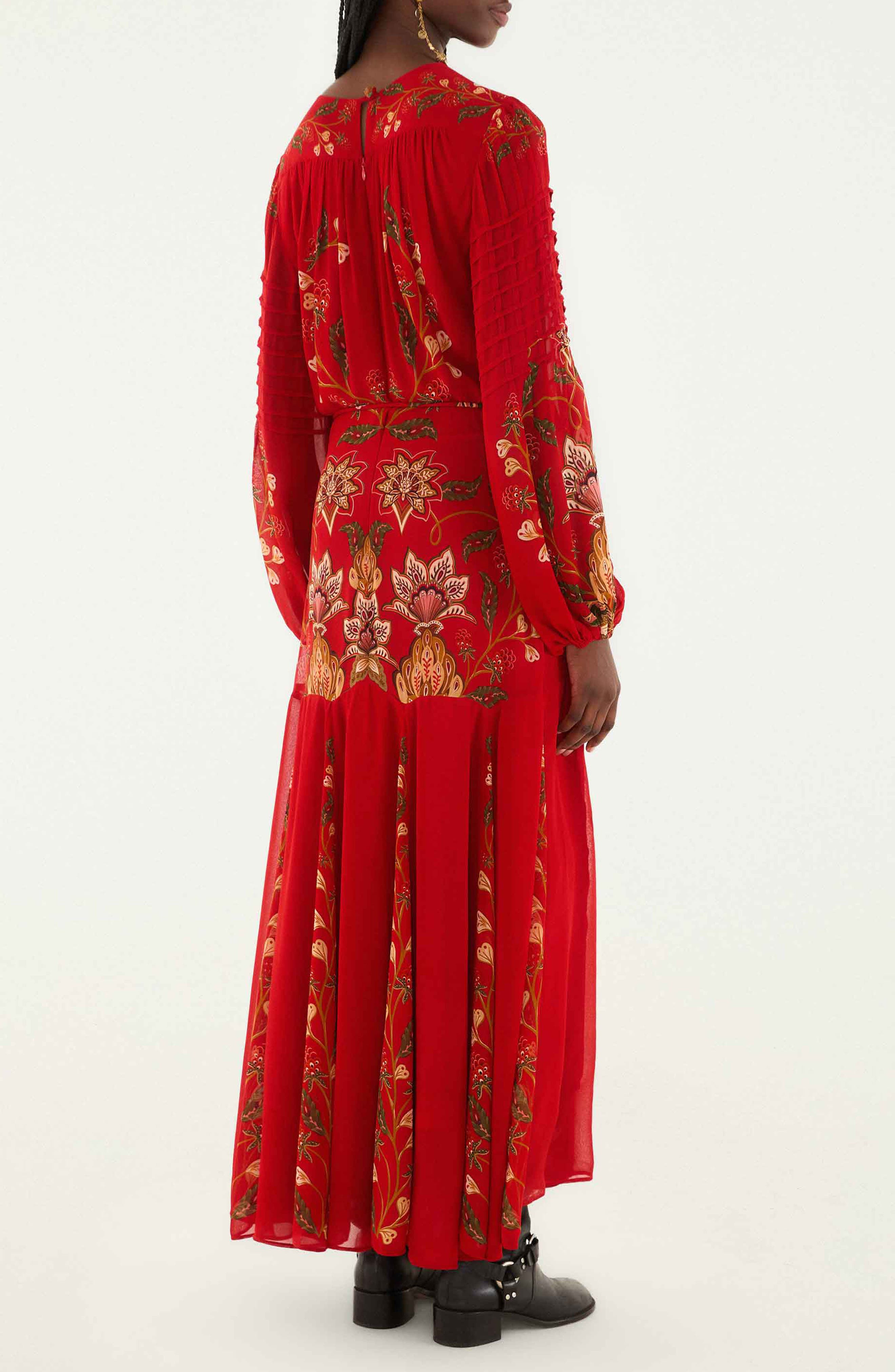 FARM Rio Berry Garden Long Sleeve Maxi Dress in Red at Nordstrom - 2
