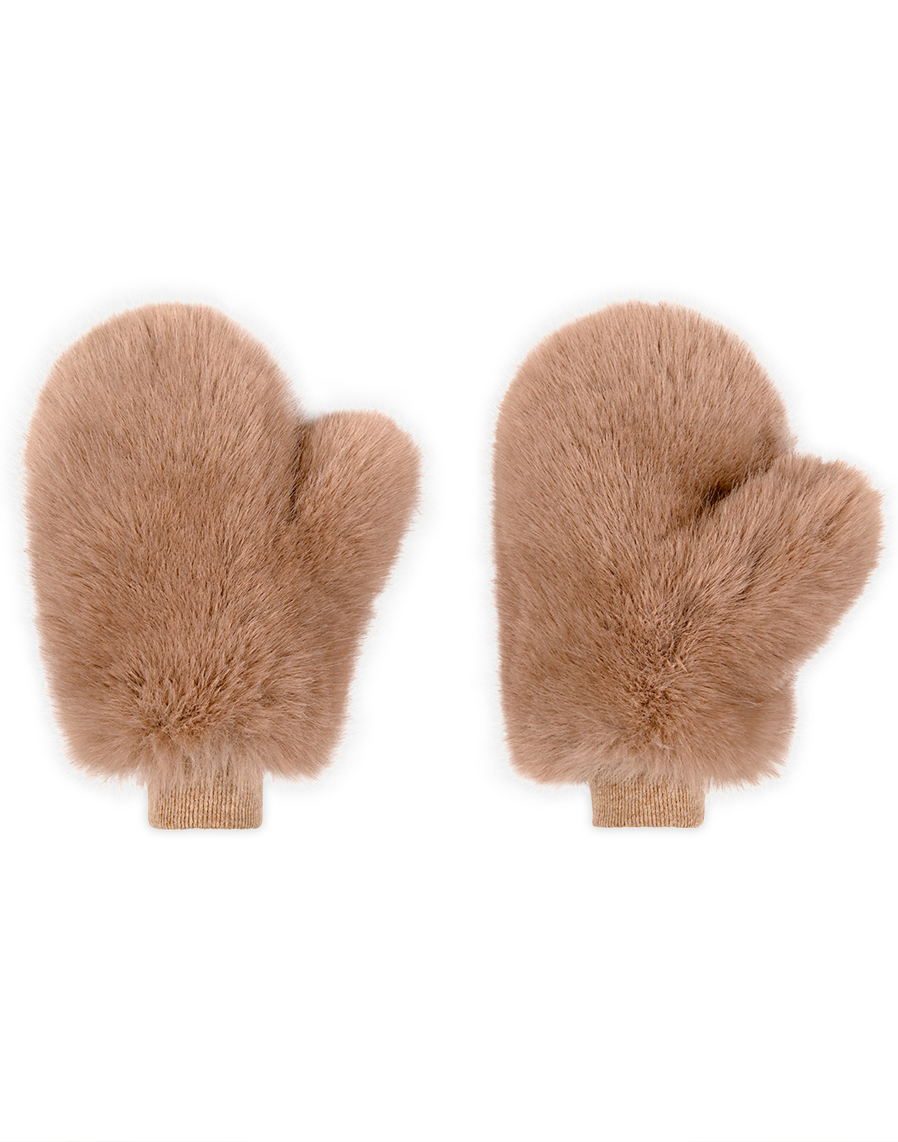 Faux Fur Oversized Mittens - 3