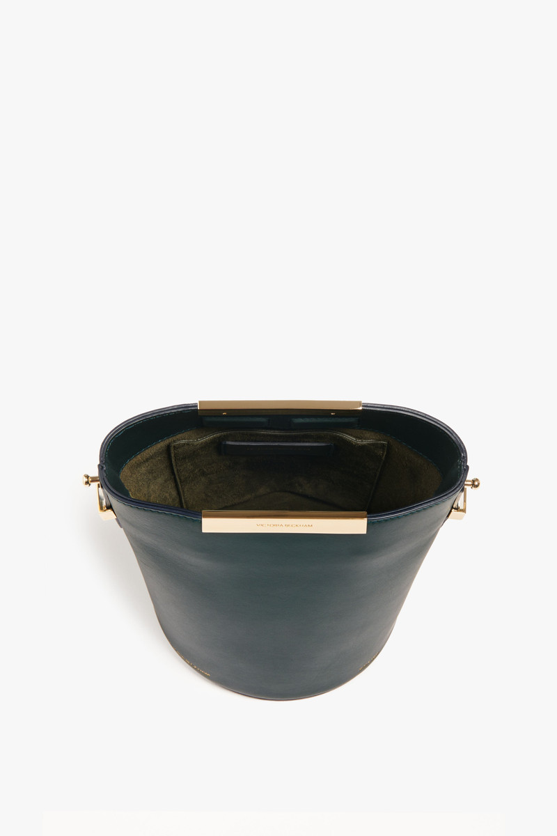 Victoria Beckham Mini Bucket Bag In Petrol Leather outlook