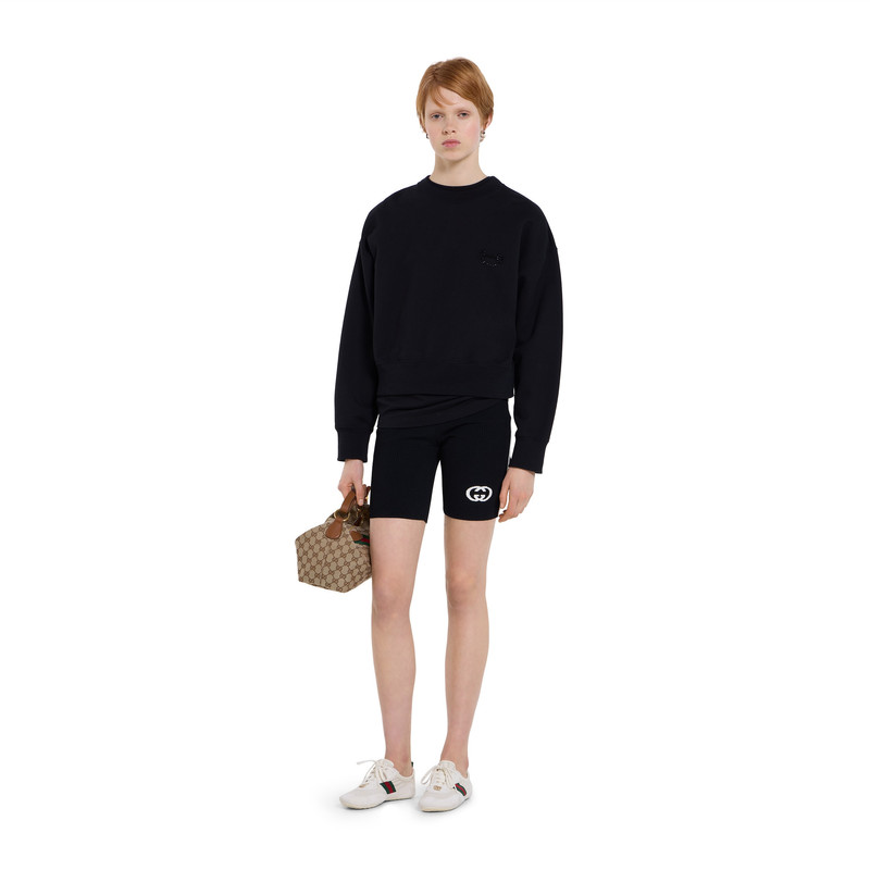 GUCCI Cotton jersey sweatshirt with embroidery outlook