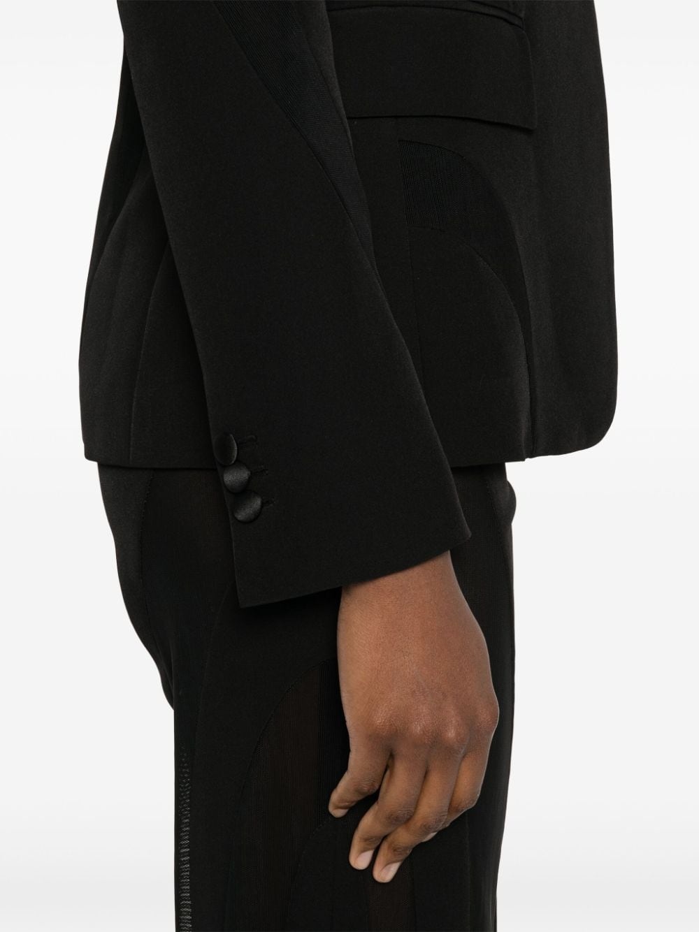 sheer-panelled blazer - 5