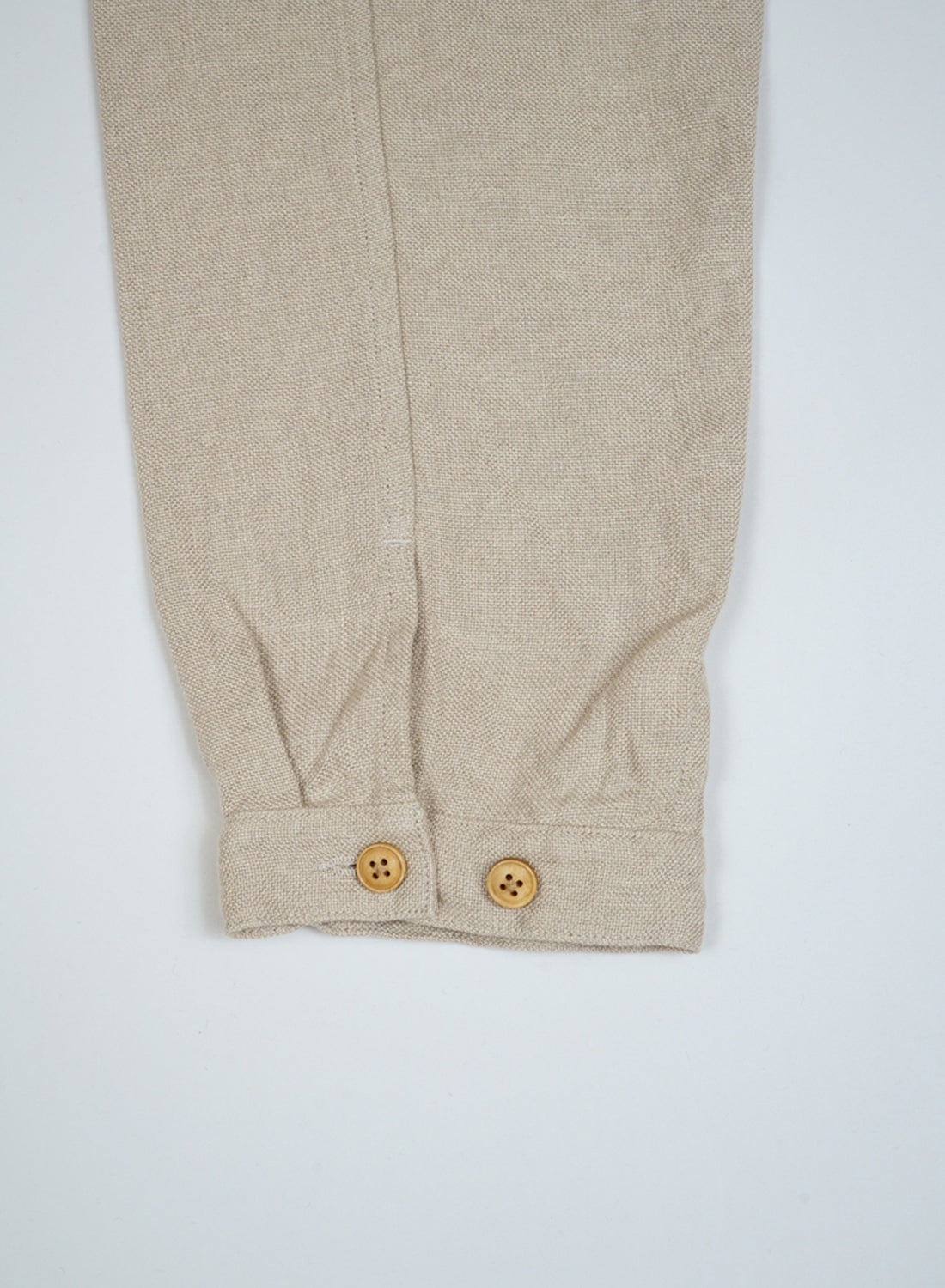 French Work Jacket Linen Pin Oxford in Ivory - 6