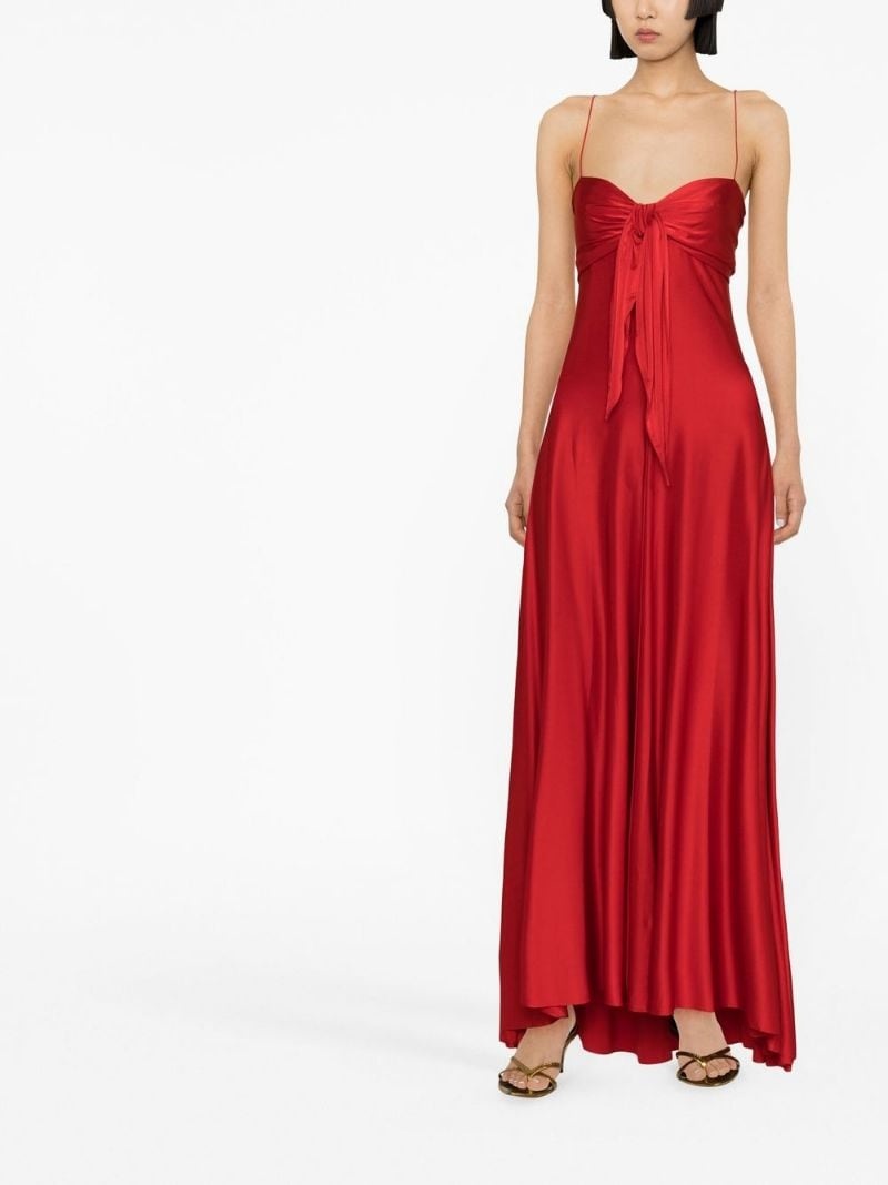 bow-detail sleeveless long dress - 2