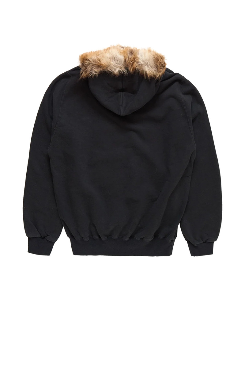 doublet Doublet Furry Collar Zip-Up Hoodie Black outlook