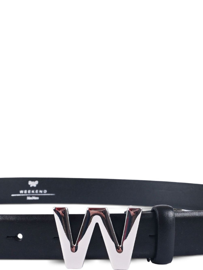 logo-buckle leather belt 3