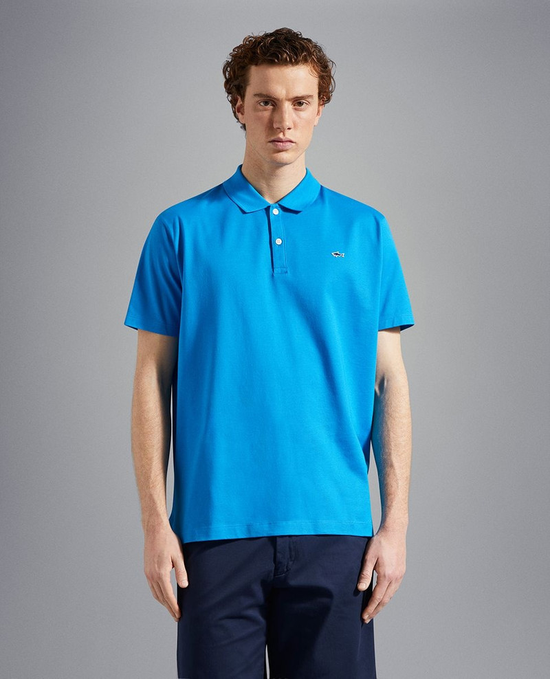 Organic cotton piqué polo with Shark badge 2