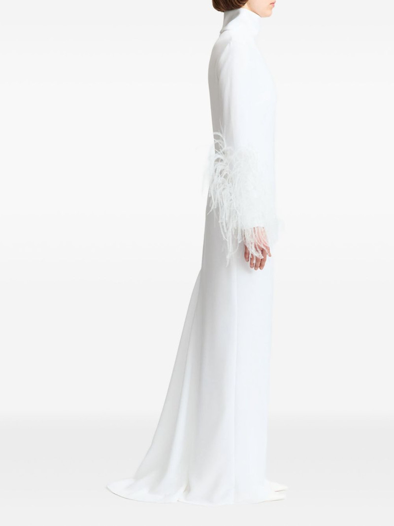 Arios feather-trim gown 3